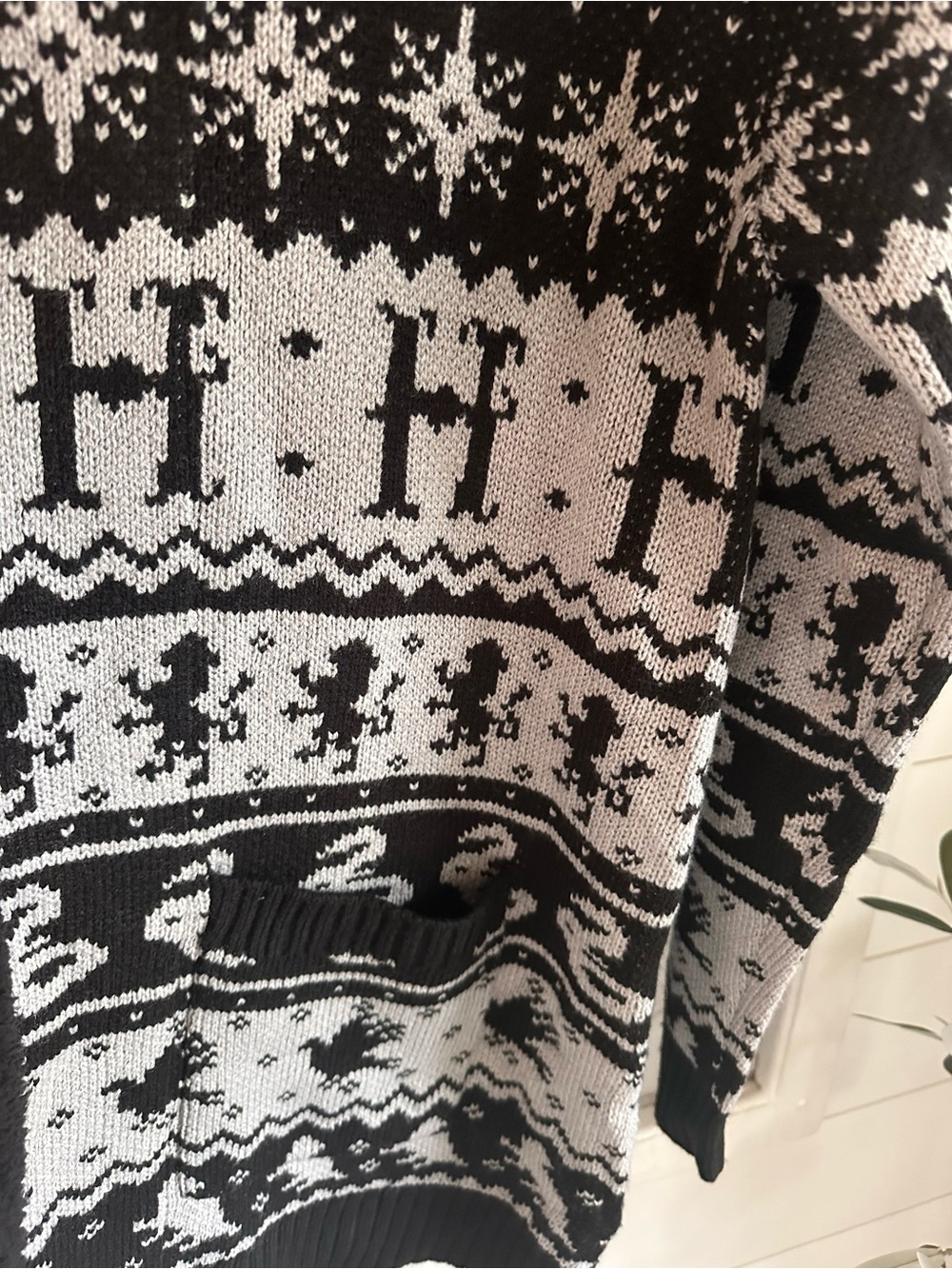 NEW Harry Potter House Symbols Fair Isle Hooded Cardigan Sweater - Picture 3 of 10